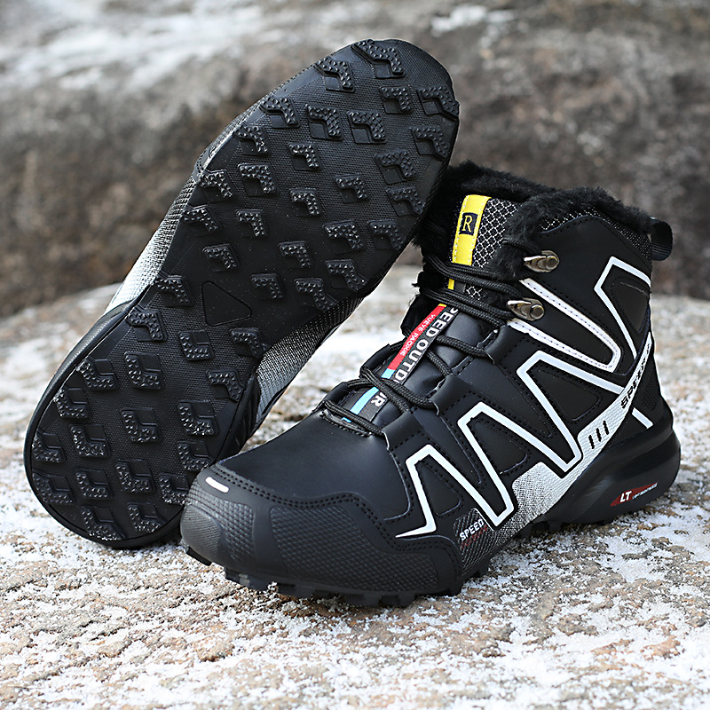 Winter Outdoors Snow Boots High-top Velvet Thermal Off-road Thickened Lightweight Mountaineering Men's Cotton Shoes foto 3