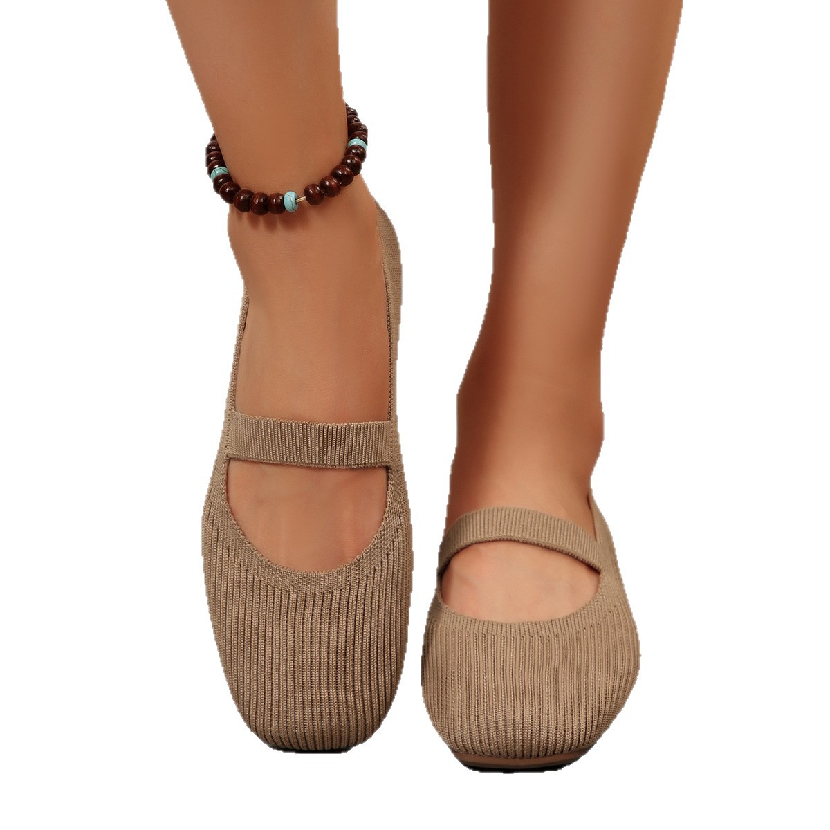 Womens Lightweight Breathable Knit Mesh Flats With A Low-cut Design foto 5