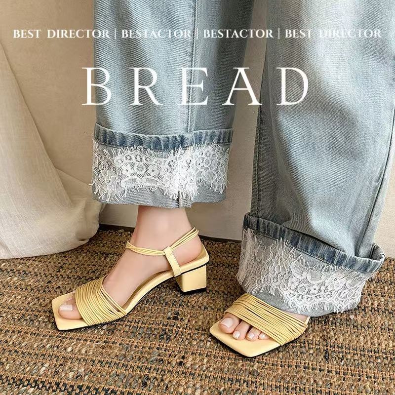 Women's Handmade Multi-Strap Leather Block Heel Sandals, Square-Toe Ankle Wrap Mid-Heel Shoes With Pigskin Lining foto 2