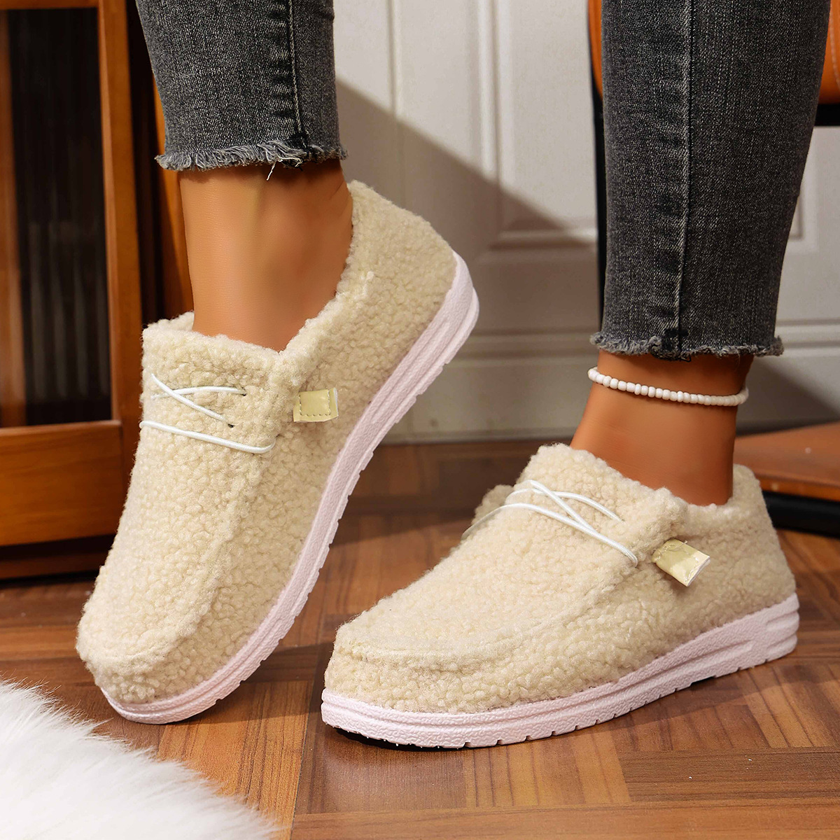 Ethnic Style Series Flat Casual Breathable Soft Bottom Lazybone Women's Shoes foto 4