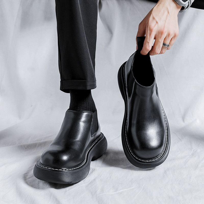 Martin Boots Black And Round Thick-soled Men foto 4