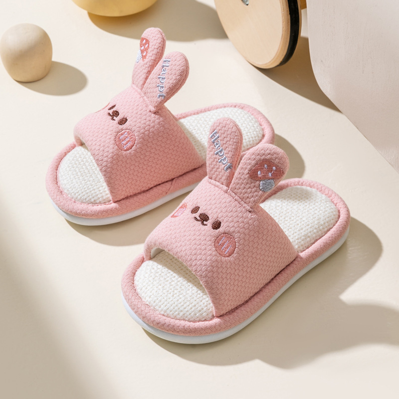 Children's Linen Slippers All-Season Cartoon Animal Style Casual foto 5