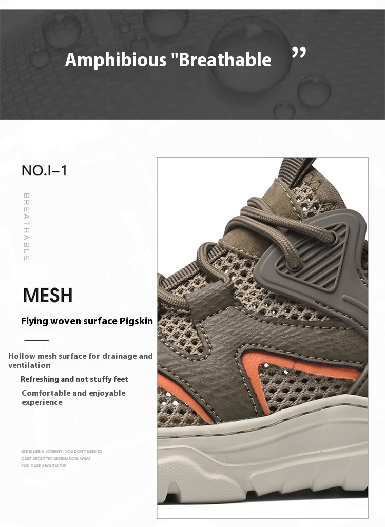 Men's Summer Breathable Hollow Thin Mesh Shoes foto 3