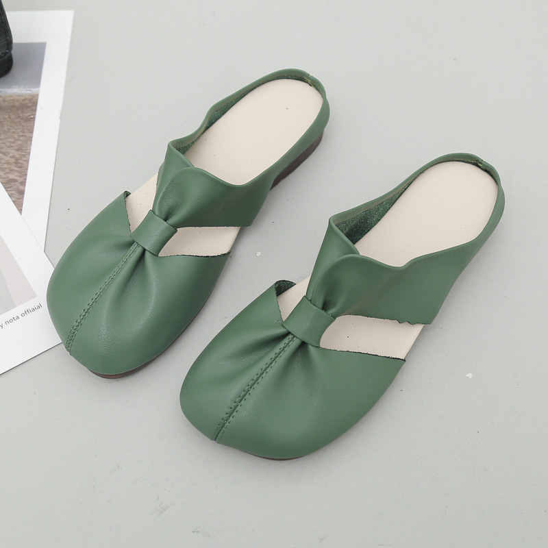 Flat-Soled Soft-Soled Lazy Casual Closed-Toe Half Slippers Mother Shoes foto 4
