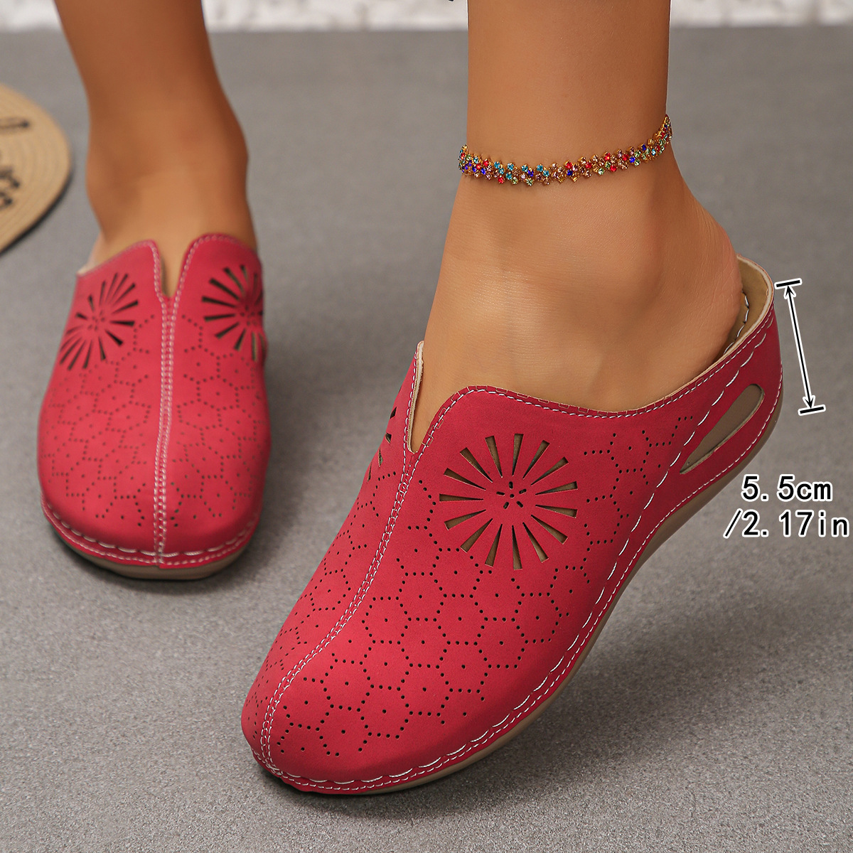 Comfortable Slip-on Closed-toe Breathable Wedge Sandals foto 5