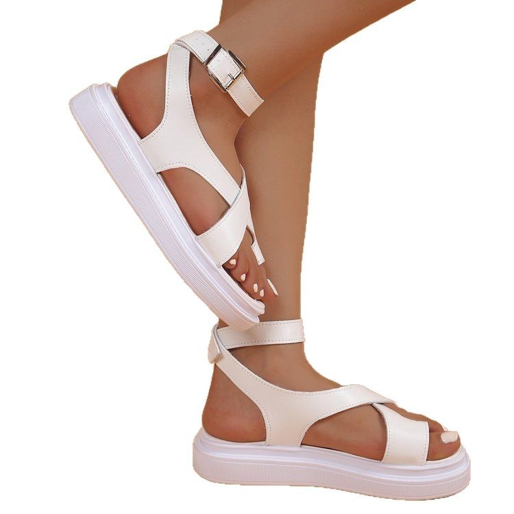 Women's Thick-soled Casual Roman-style Outer Lace Loop-foot Buckle Sandals foto 2