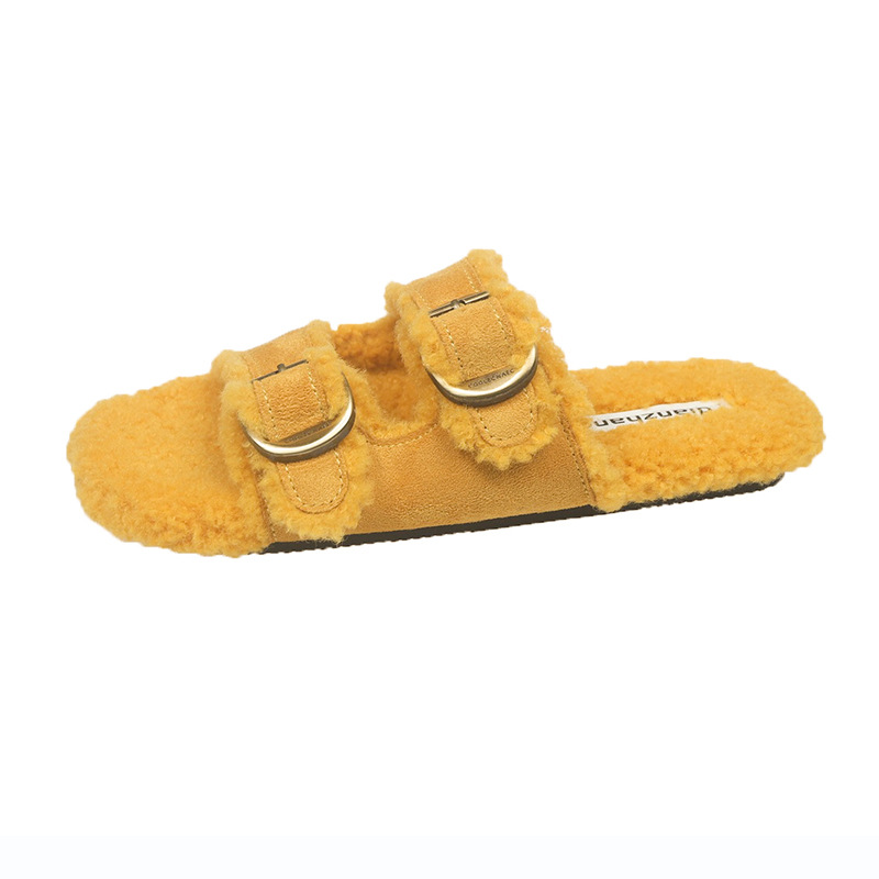 Flat Soled Lambswool Birkie Slippers For Women foto 3