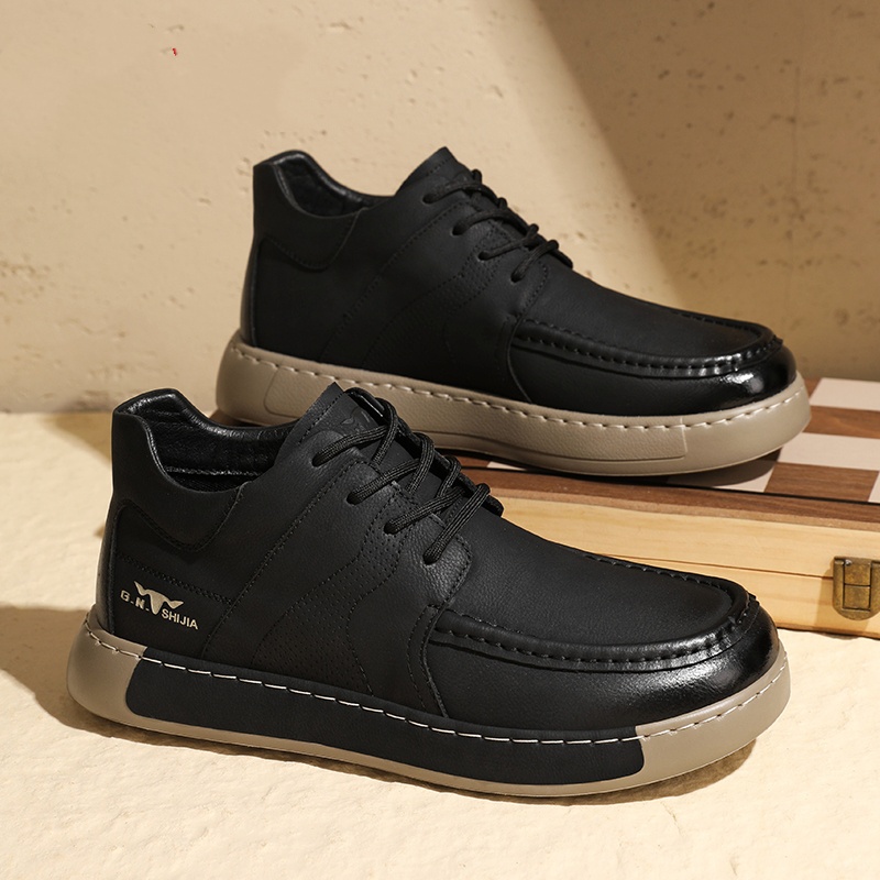New Autumn Business Formal Shoes Men's British Mid-top foto 5