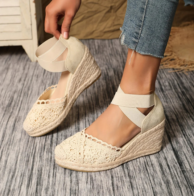 Women's Fashion Canvas Shoes Wedge Sandals foto 4
