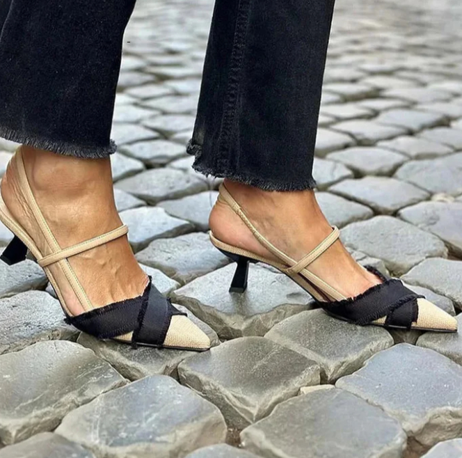 Women's Stiletto Heel Color Block Pointed Sandals foto 2
