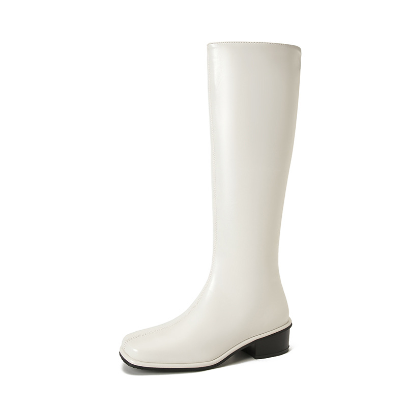 Square Toe Over-the-knee Stretch Chunky Heel Not Over The Knee Boots foto 2