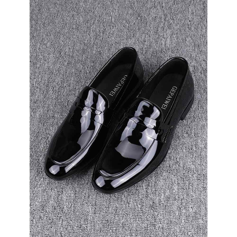 Glossy Slip-on Casual Breathable Business Formal Wear Leather Shoes foto 2