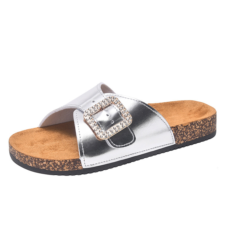 Summer New Retro Casual Belt Buckle Open Toe Slippers foto 4