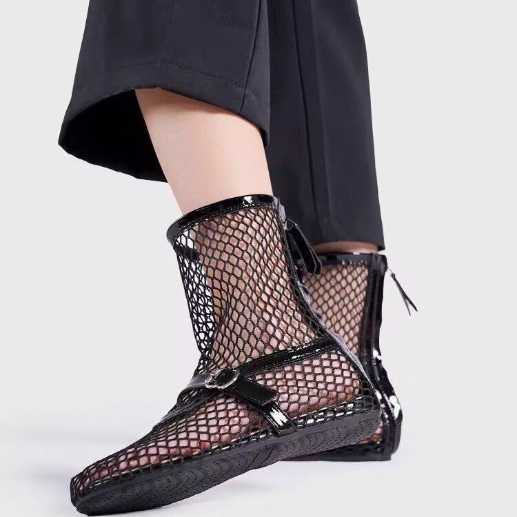 Metal Buckle With Back Zipper Ballet Women's Shoes High Top Fashion Shoes foto 5