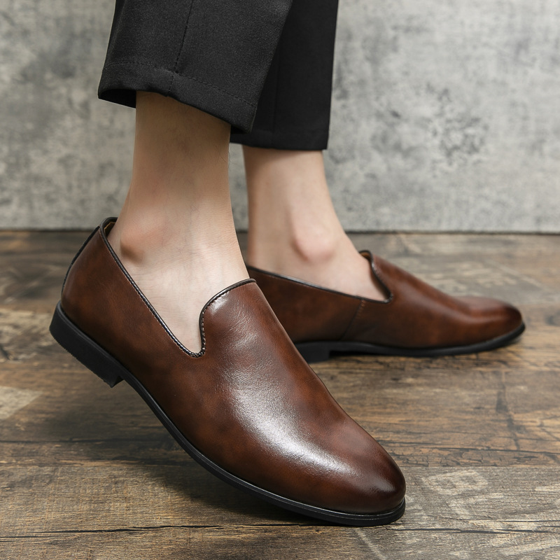 Breathable Casual Leather Shoes Korean Fashion Doug Shoes foto 2