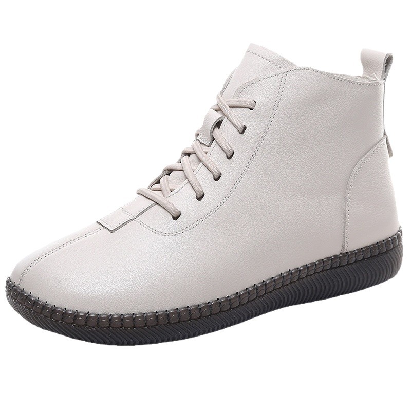 Women's Genuine Leather Soft-soled Lightweight Flat Ankle Boots foto 5