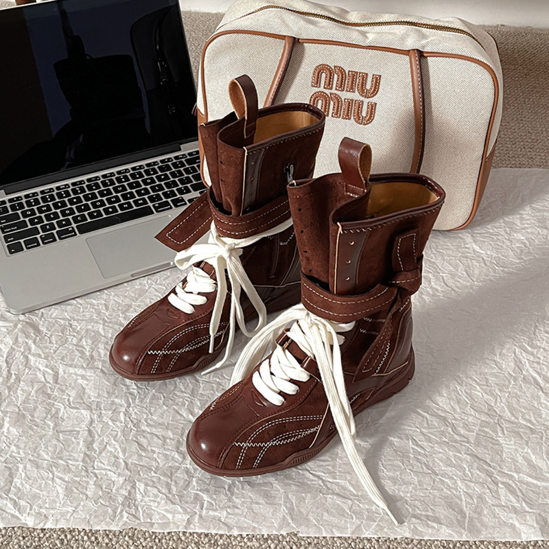 Vintage Leather Height-increasing Duck Versatile Boxing And Outdoor Dr Martens-style Boots foto 5