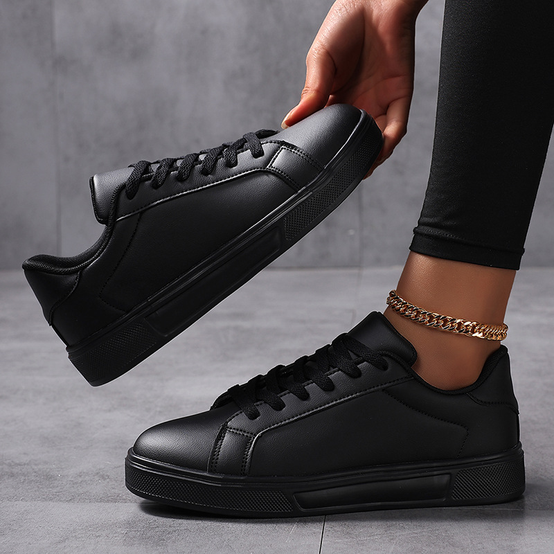 Flat Bottom Comfort Board Korean Leather Casual Sneakers foto 4