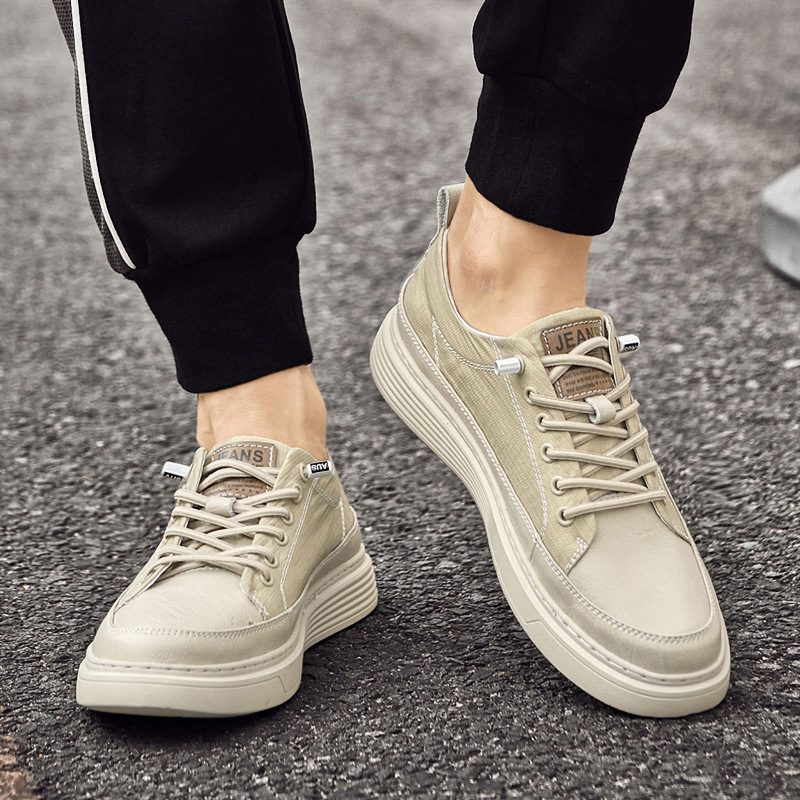 Plus-size Board Shoes Men's Cowhide Casual Leather Shoes foto 5