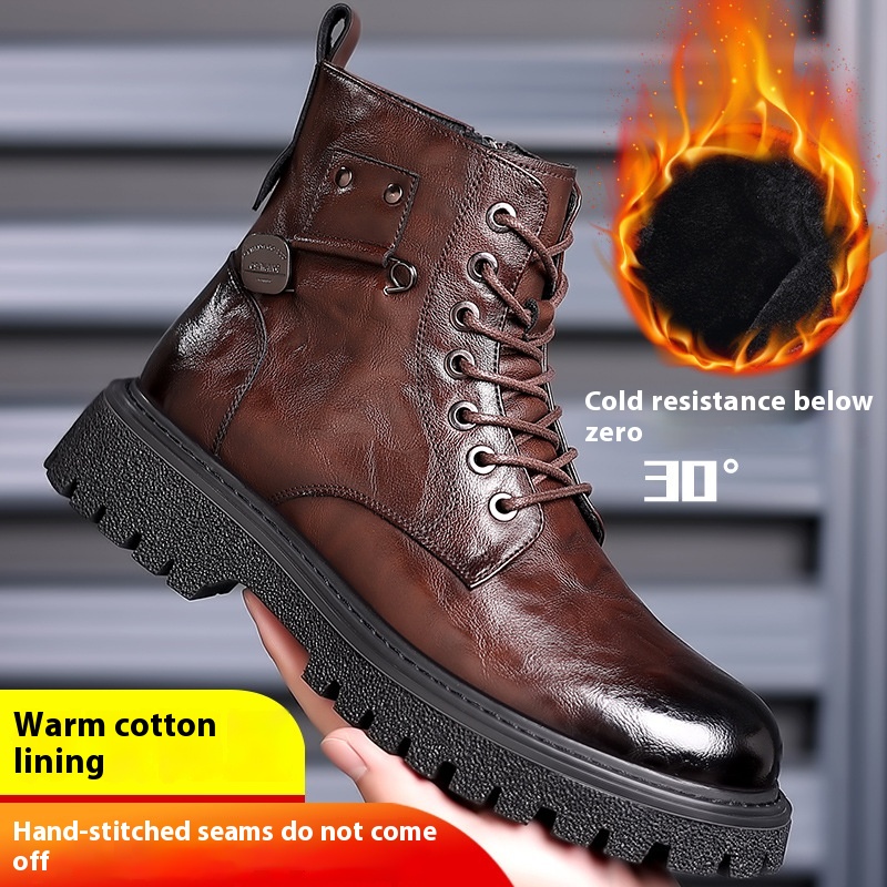 British Style All-matching Work Clothes Ankle Boots Fashion Haulage Motor Leather Boots foto 2