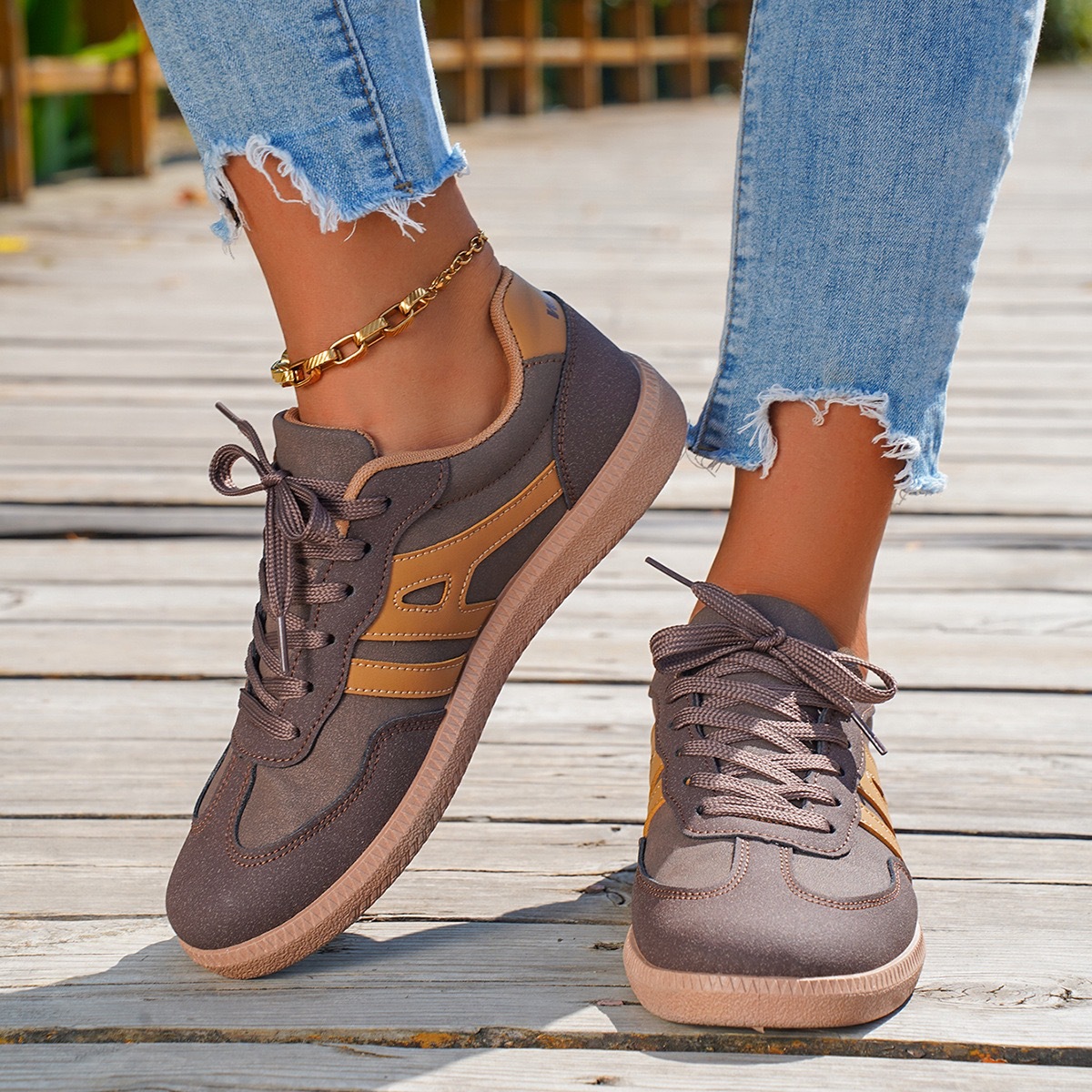 European And American Retro Color Matching Plus Size German Training Shoes Sneaker