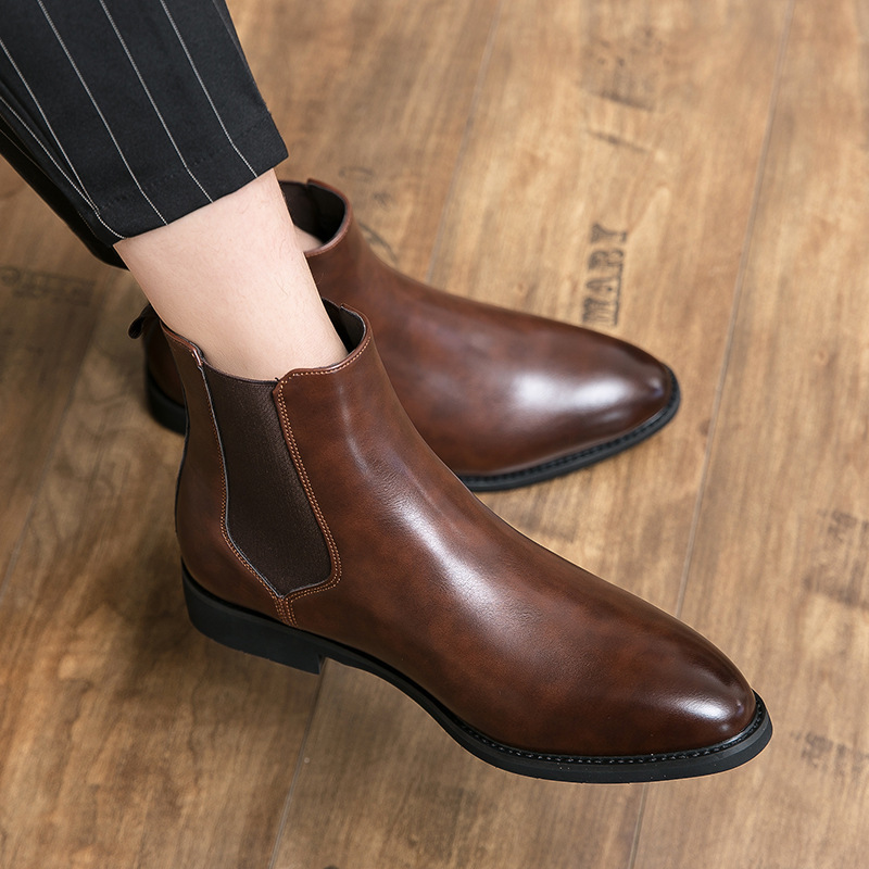 Autumn And Winter Fleece-lined Men's Plus Size Fashion Short Boots foto 2