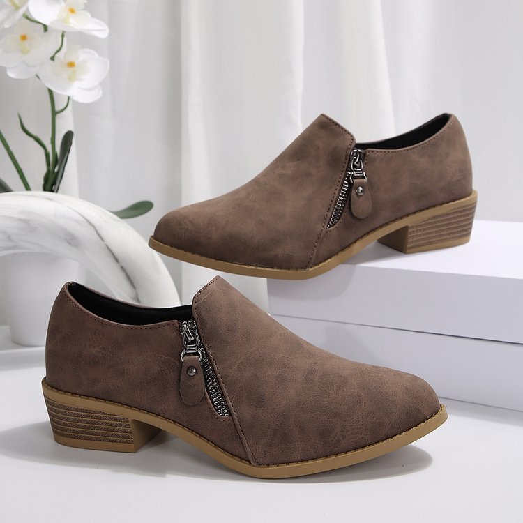 Plus Size New Side Zipper Square Heel Commuter Shoes Boots foto 2