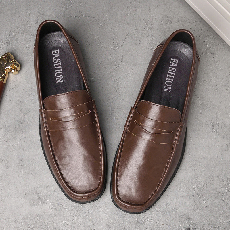Men's Leather Slip-on Casual Shoes foto 2