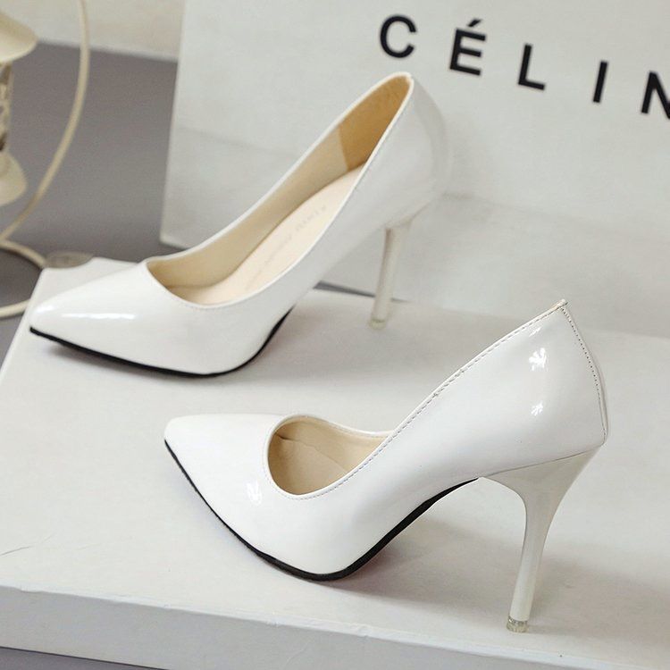 Non-fatiguing Soft-soled Mid-heel Pointed-toe High Heels foto 2