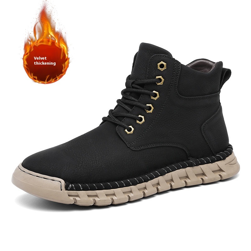 Autumn And Winter High-top Velvet Thermal Wear-resistant Non-slip Leisure Boots foto 4
