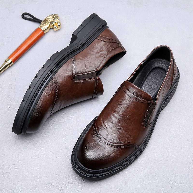 New Spring Leather Shoes Men's Breathable Leather All-matching foto 4