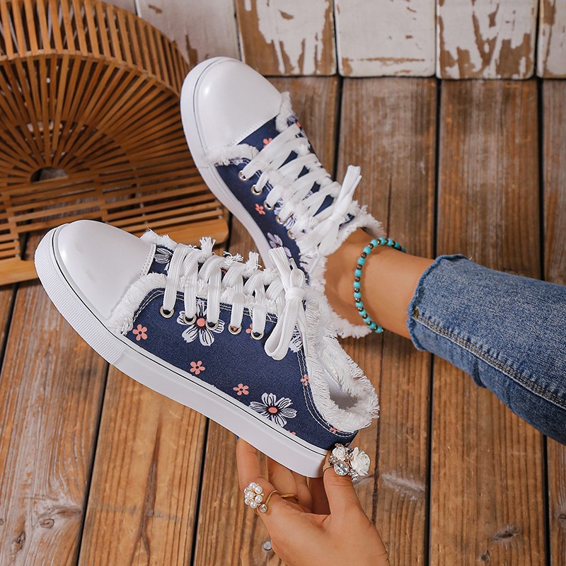 Spring And Autumn New Casual All-match Flat Lace-up Plus Size Low-top Canvas Shoes For Women foto 5