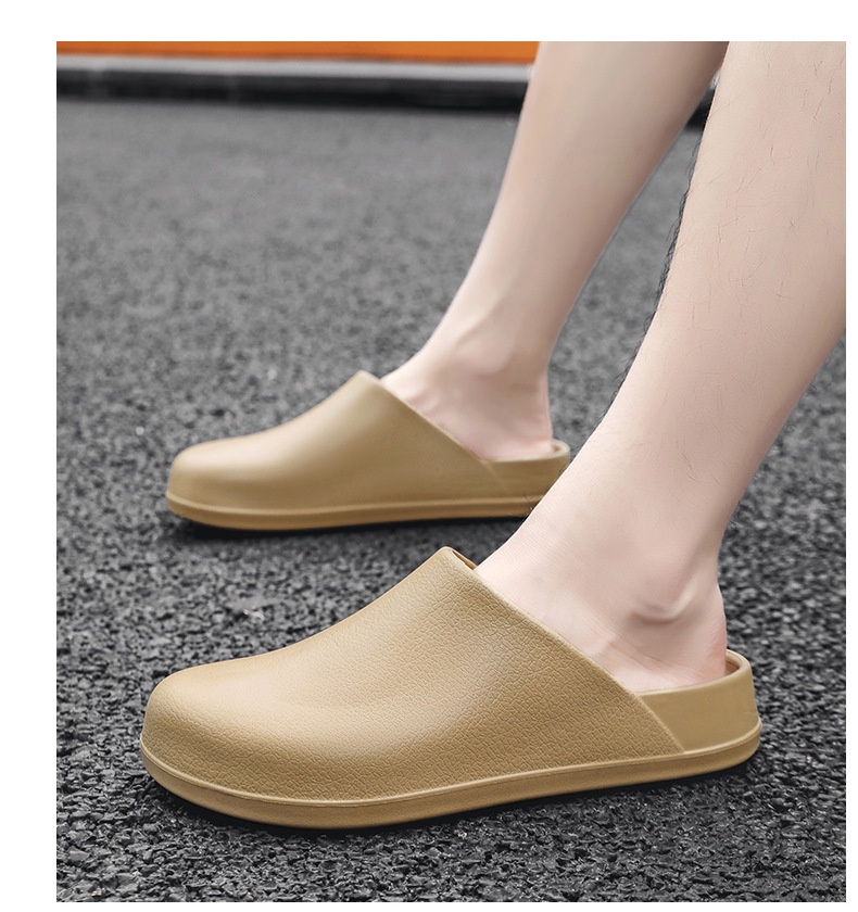 Closed-toe Slippers Outer Wear Non-slip, Waterproof And Oil Resistant Half Slippers foto 3