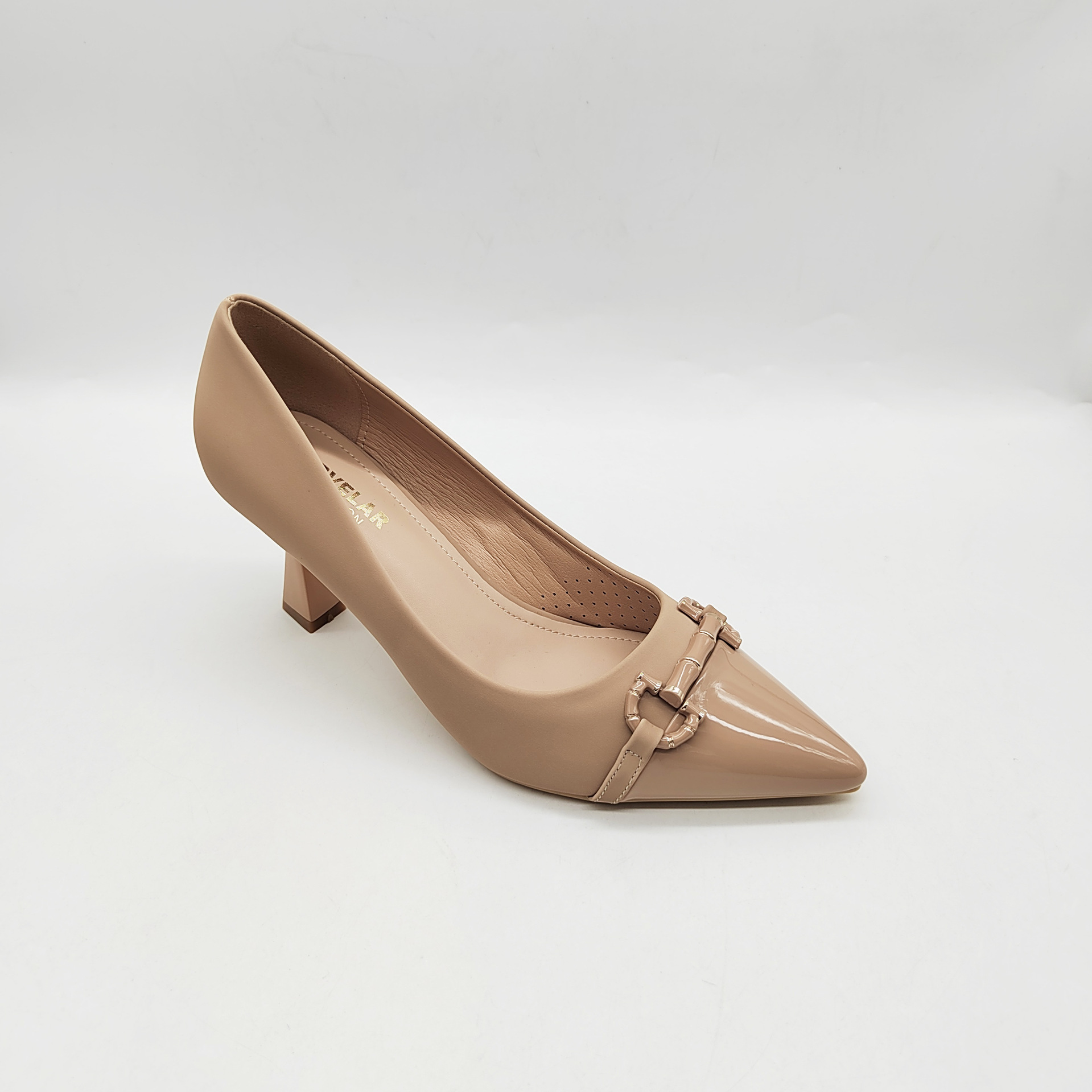 French-style Womens Exquisite Leather Belt-buckle Peep-toe Stiletto Pumps foto 4