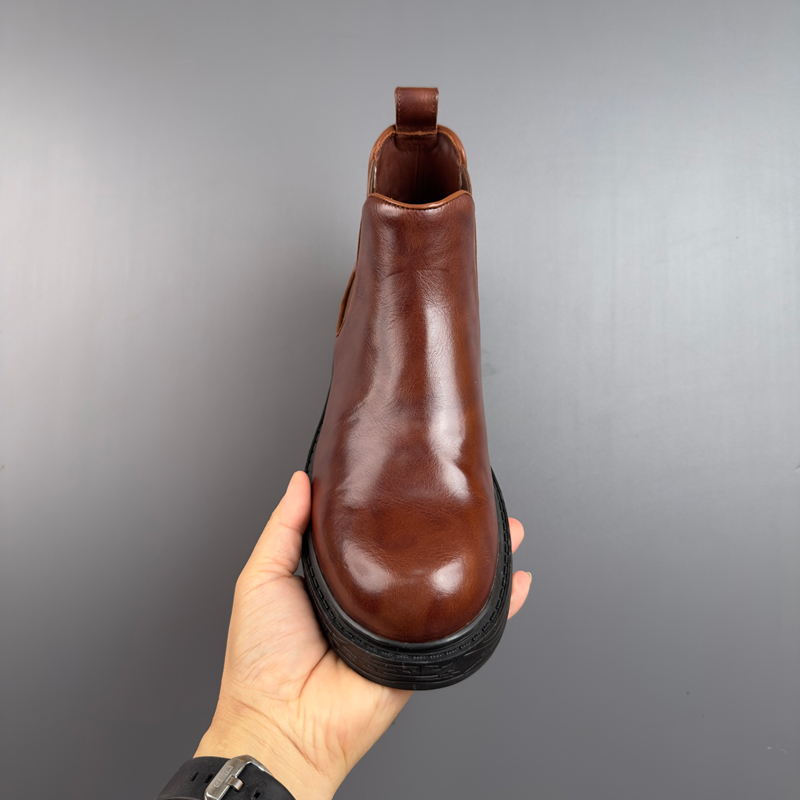 British Retro Round Toe Chelsea Boots Men's Shoes foto 4