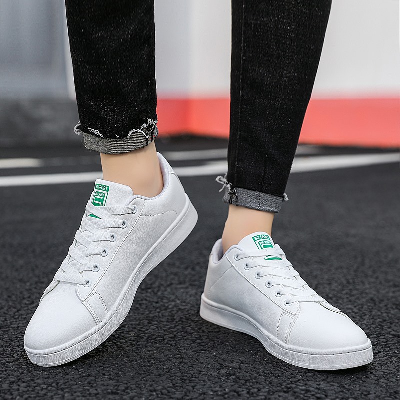 Mens Minimalist Casual White Shoes With A Flat Heel foto 2