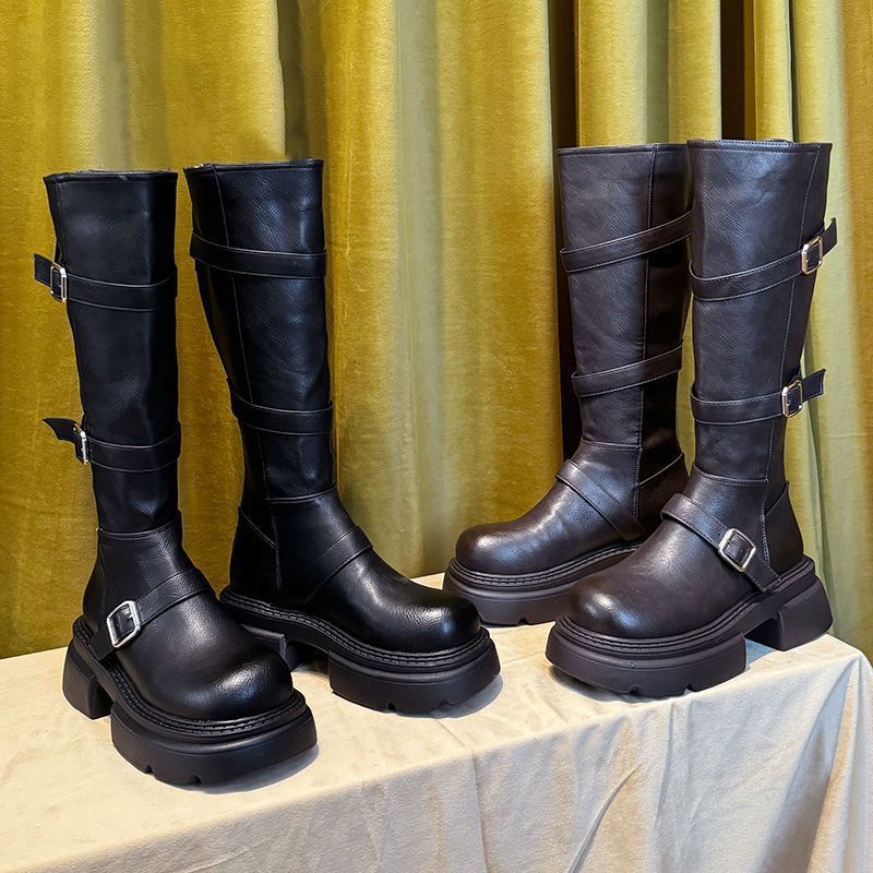 Women's Fashionable Retro Casual Knee-High Boots foto 3