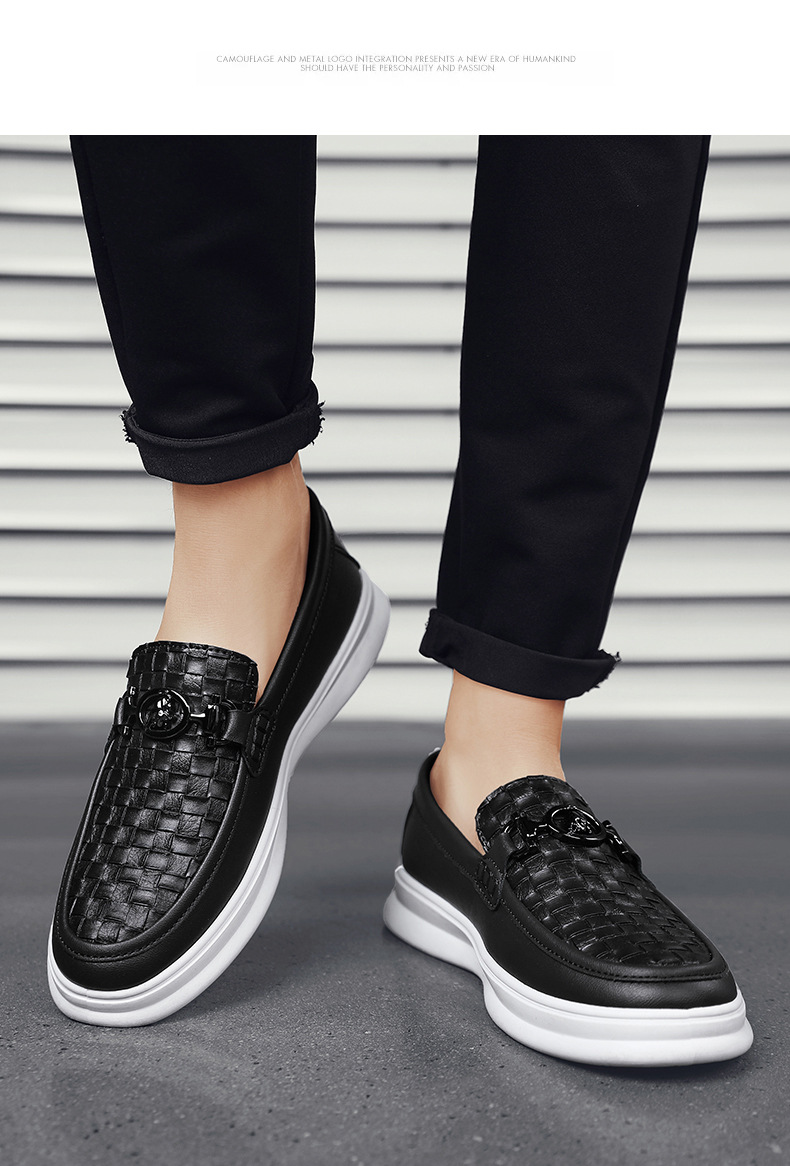 Low-top Casual Tooling Leather Surface Retro Trendy Slip-on Formal Suit Shoes foto 5