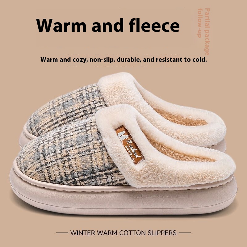 Women's Thick Bottom Non Slip Cotton Slippers foto 4