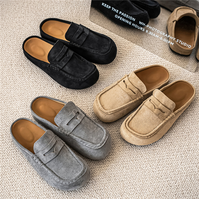 Retro Comfortable Suede Casual Mules Fashion foto 2