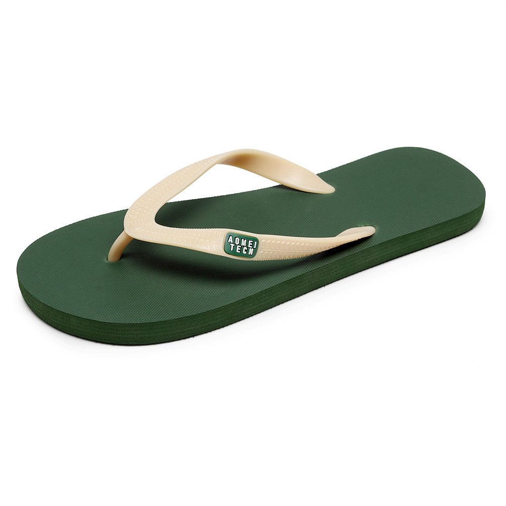 Men's Trendy Rubber Non-slip Fashion Flip-flop Beach Slippers foto 4