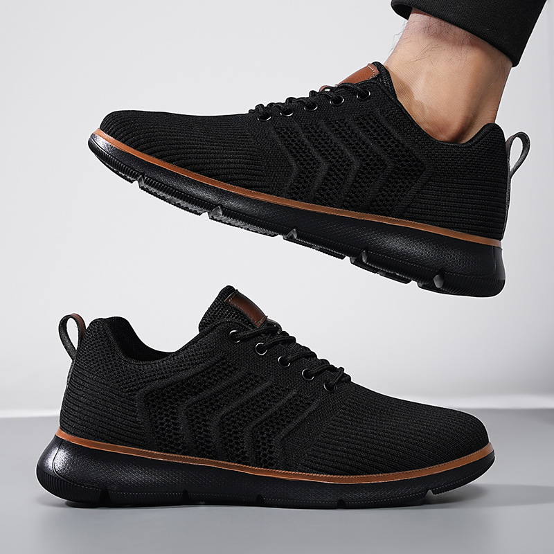 Fashion Lace-up Mesh Sneakers Casual Flying Woven Walking Sports Shoes For Men foto 2