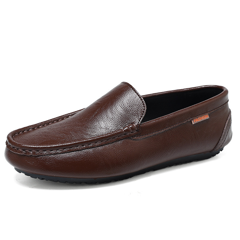 Soft Bottom Breathable One Pedal Male Slip-on Casual Leather Shoes foto 2