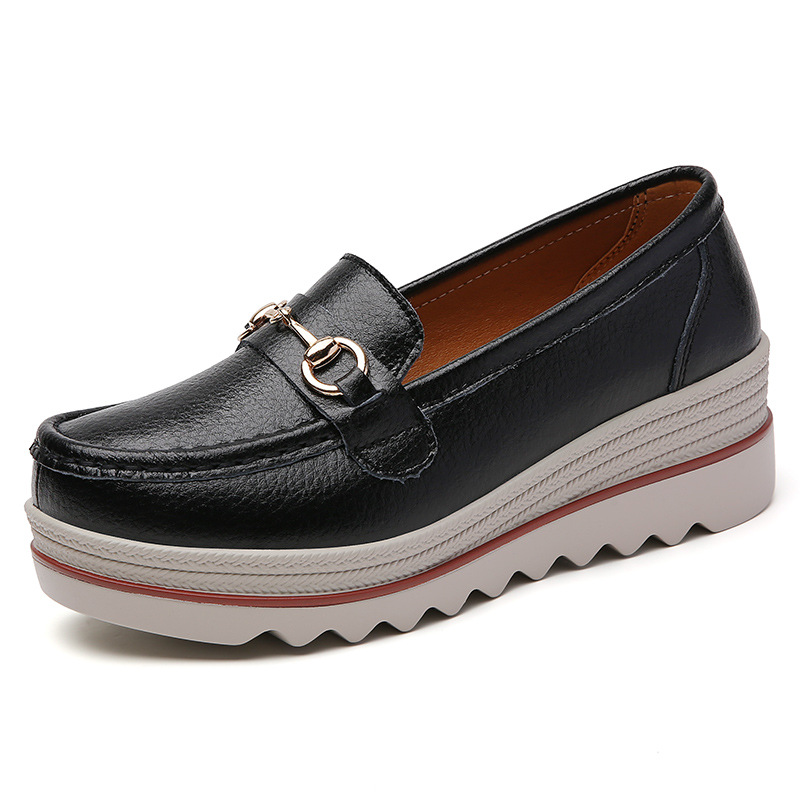 Slip-on Oversized Shoes Comfortable All-match Leather Shoes For Women foto 5