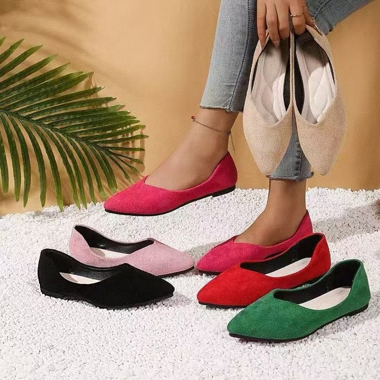 Suede Flat Large-size Womens Shoes European And American Style Pointed-toe Flat Sole foto 5