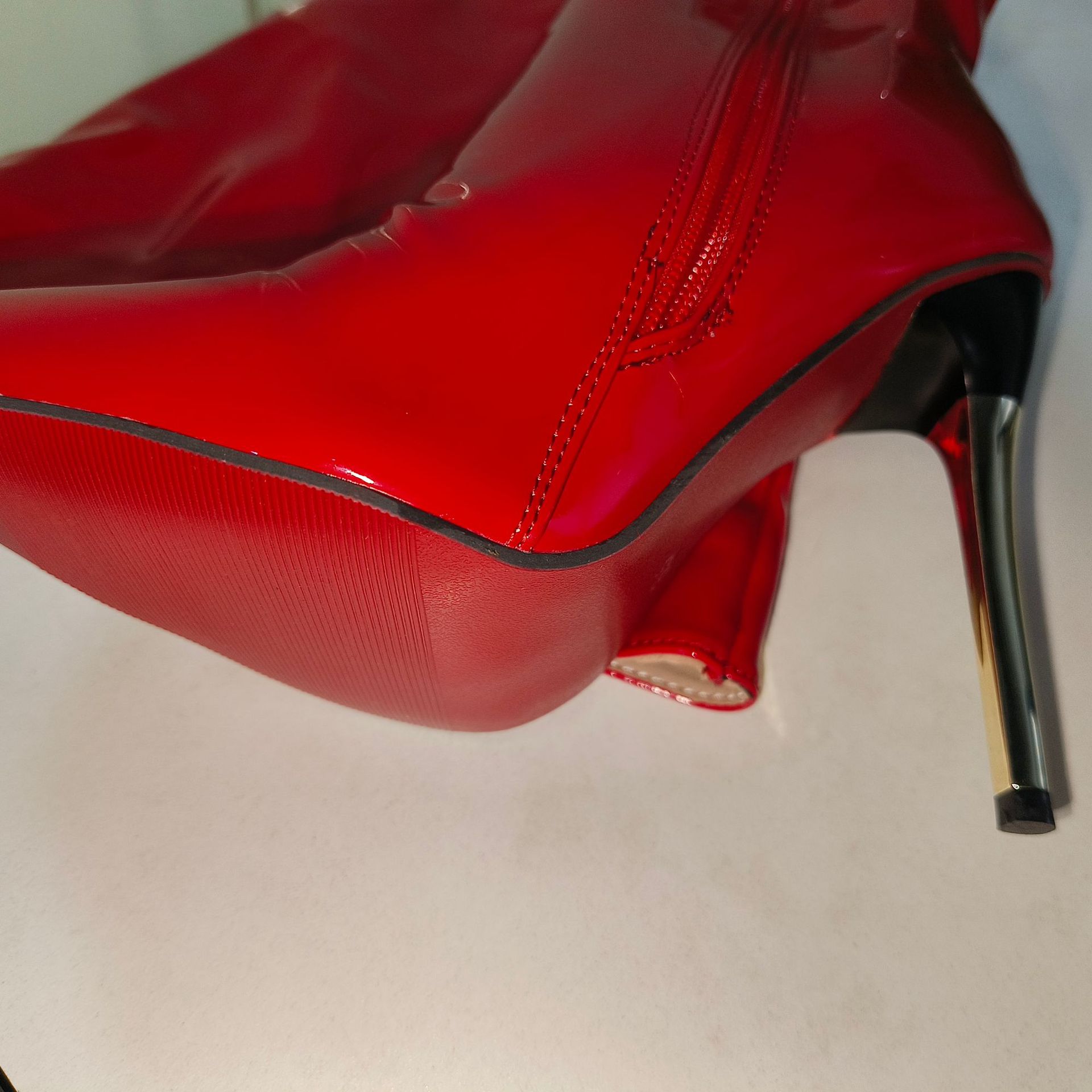 Womens Fashionable Over-the-knee Plus-size Metal-heel Boots foto 4