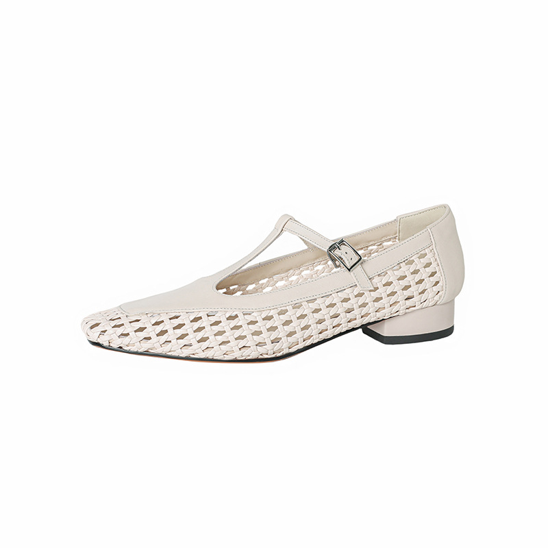 Mid Heel Authentic Leather Silver Mary Jane Shoes Sandals New foto 4