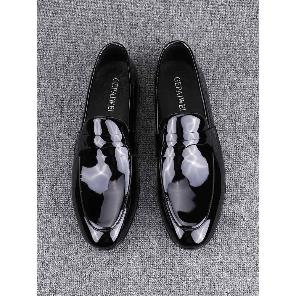 Glossy Slip-on Casual Breathable Business Formal Wear Leather Shoes foto 5