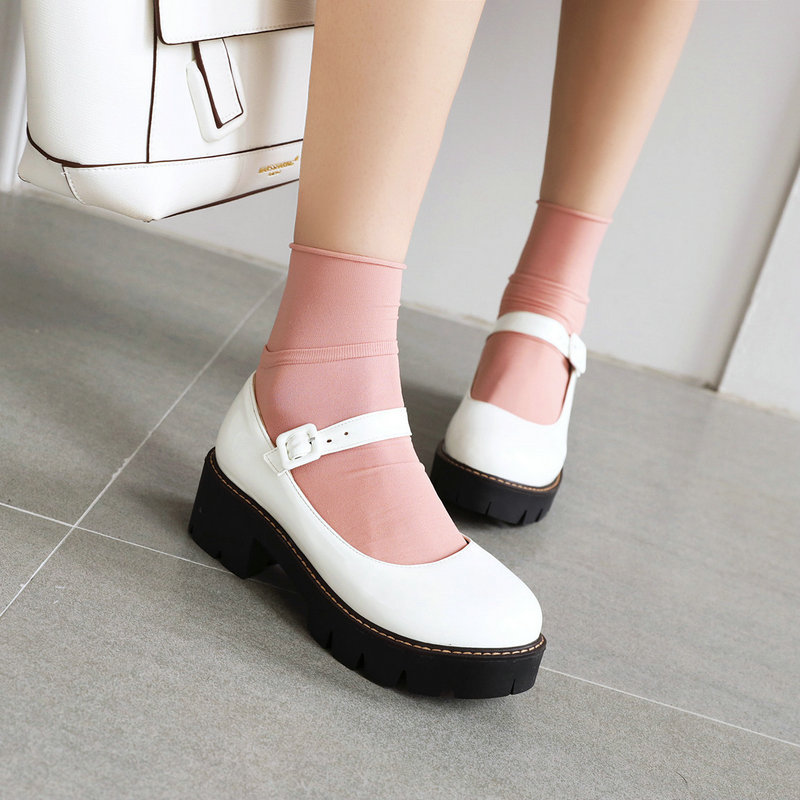 Thick Bottom Mary Jane Women's Strap Shoes foto 4