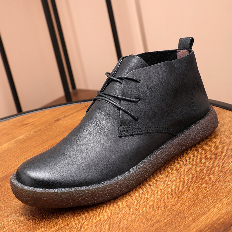 Vintage Distressed Soft Leather Rubber Sole Martin Boots foto 2